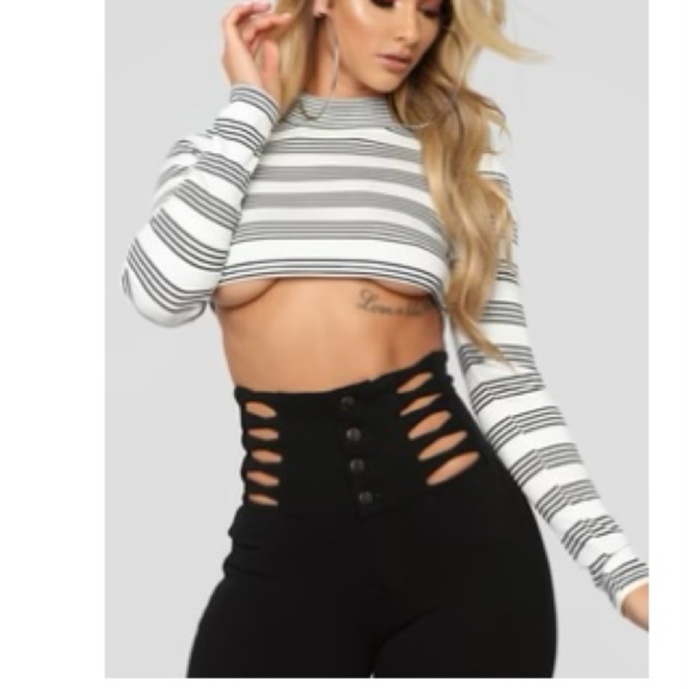 Super Cropped Mock Neck Top